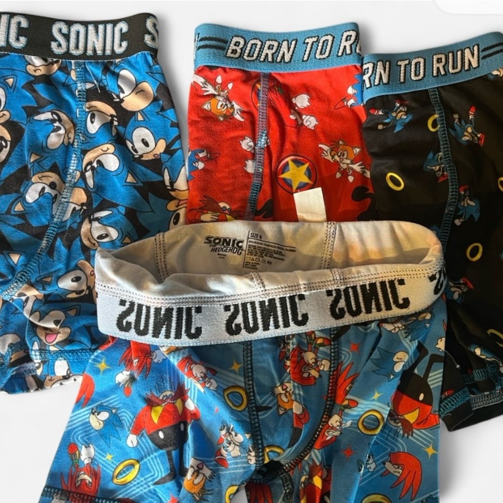 Sonic Kids Boxer Briefs - Blue, Red, Black